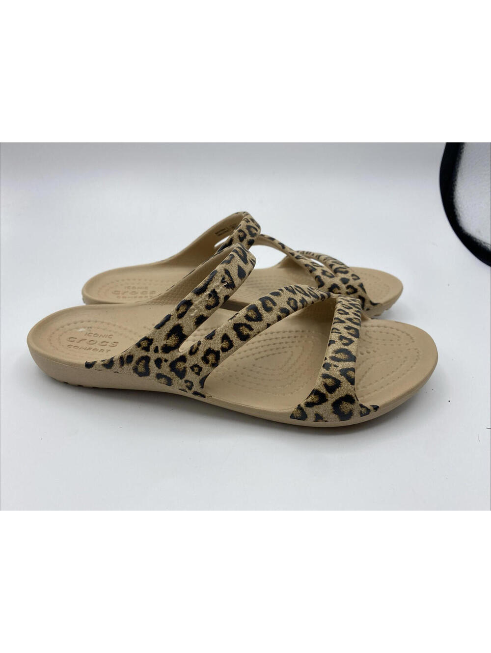 Crocs Kadee II Leopard Gold Women's Sandal  Size 4 Brown